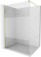 Mexen Kioto sprchová stena Walk-in 120 x 200 cm, transparentné/matné 8 mm, zlatá kefovaná - 800-120-101-55-35