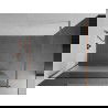 Mexen Kioto sprchová priečka Walk-in 90 x 200 cm, transparentná/matná 8 mm, brúsená meď - 800-090-101-65-35
