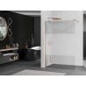Mexen Kioto sprchová stena Walk-in 100 x 200 cm, transparentná/matná 8 mm, brúsená meď - 800-100-101-65-35