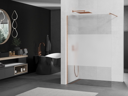 Mexen Kioto sprchová stena Walk-in 120 x 200 cm, transparentné/matné 8 mm, brúsená mosadz - 800-120-101-65-35