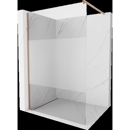 Mexen Kioto sprchová stena Walk-in 140 x 200 cm, transparentné/matné 8 mm, brúsená meď - 800-140-101-65-35