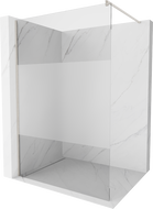 Mexen Kioto sprchová stena Walk-in 90 x 200 cm, transparentné/matné 8 mm, kartáčovaný nikl - 800-090-101-97-35