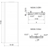 Mexen Flat VR20S radiátor plochý 1800 x 600 mm, spodné stredné pripojenie, 1308 W, čierny - W6VR20S-180-060-70