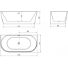 Mexen Oval voľne stojacia priľahlá vaňa 170 x 80 cm, biela, prepad chróm - 52671708000-01