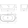 Mexen Oval voľne stojaca priľahlá vaňa 170 x 80 cm, biela, odtok zlatý - 52671708000-50