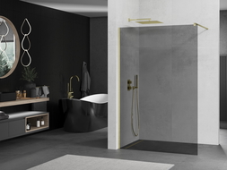 Mexen Kioto sprchová stena Walk-in 120 x 200 cm, grafit 8 mm, zlatá brúsená - 800-120-101-55-40