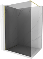 Mexen Kioto sprchová stena Walk-in 130 x 200 cm, grafit 8 mm, zlatá kartáčovaná - 800-130-101-55-40