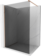 Mexen Kioto sprchová stena Walk-in 100 x 200 cm, grafit 8 mm, brúsená mosadz - 800-100-101-65-40