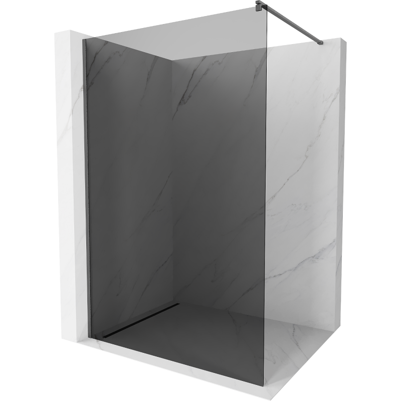 Mexen Kioto sprchová stena Walk-in 90 x 200 cm, grafit 8 mm, brúsená šedá - 800-090-101-66-40
