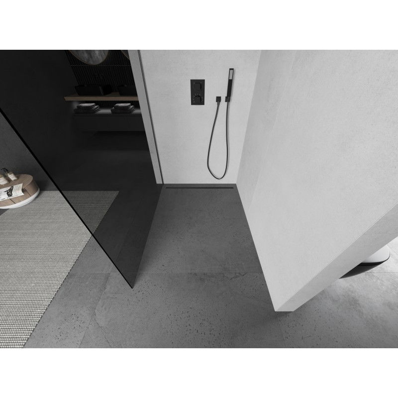 Mexen Kioto sprchová stena Walk-in 110 x 200 cm, grafit 8 mm, zbraňovo sivá brúsená - 800-110-101-66-40