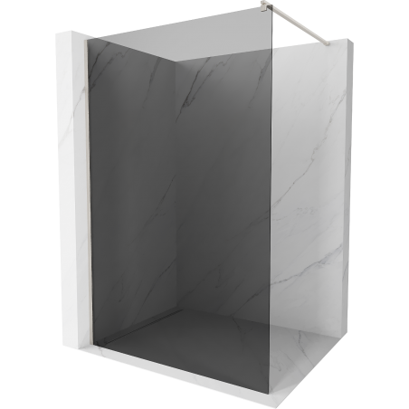 Mexen Kioto sprchová stena Walk-in 140 x 200 cm, grafit 8 mm, brúsený nikel - 800-140-101-97-40