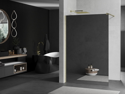 Mexen Kioto sprchová stena Walk-in 80 x 200 cm, zrkadlo 8 mm, zlatá opierka - 800-080-101-55-50