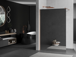 Mexen Kioto sprchová stena Walk-in 70 x 200 cm, zrkadlo 8 mm, brúsená meď - 800-070-101-65-50