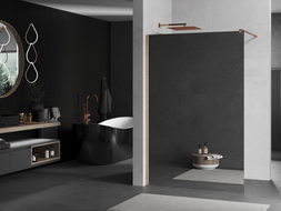 Mexen Kioto sprchová stena Walk-in 70 x 200 cm, zrkadlo 8 mm, brúsená mosadz - 800-070-101-65-50