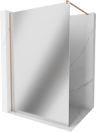 Mexen Kioto sprchová stena Walk-in 70 x 200 cm, zrkadlo 8 mm, brúsená mosadz - 800-070-101-65-50