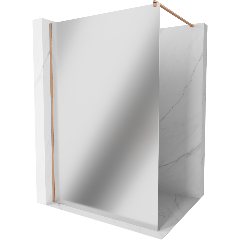 Mexen Kioto sprchová stena Walk-in 100 x 200 cm, zrkadlo 8 mm, brúsená meď - 800-100-101-65-50