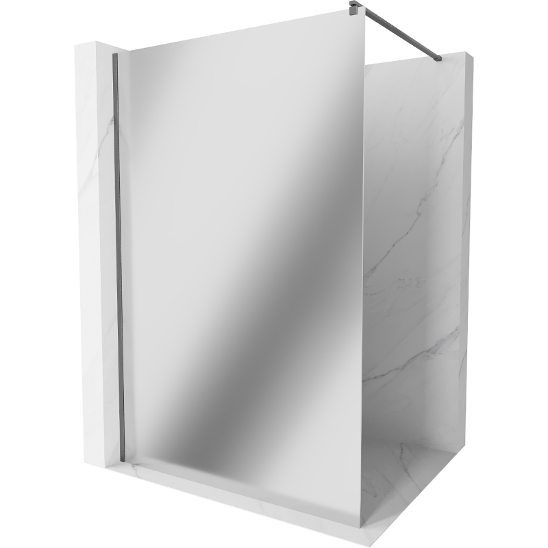Mexen Kioto číanka prysznicowa Walk-in 140 x 200 cm, zrkadlo 8 mm, gun gray ščotkovaný - 800-140-101-66-50