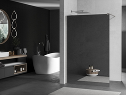 Mexen Kioto sprchová stena Walk-in 80 x 200 cm, zrkadlové sklo 8 mm, brúsený nikel - 800-080-101-97-50