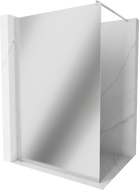 Mexen Kioto sprchová stena Walk-in 80 x 200 cm, zrkadlové sklo 8 mm, brúsený nikel - 800-080-101-97-50