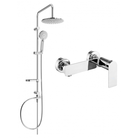 Mexen Zero Carl nástenná sprchová sada s dažďovou sprchou a sprchovou batériou, chróm - 71140240-00
