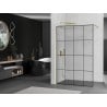 Mexen Kioto sprchová stena Walk-in 150 x 200 cm, čierny vzor 8 mm, zlatá kartáčovaná - 800-150-101-55-77