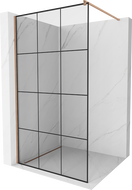 Mexen Kioto sprchová stena Walk-in 120 x 200 cm, čierny vzor 8 mm, brúsená mosadz - 800-120-101-65-77