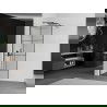 Mexen Kioto sprchová stěna Walk-in 90 x 200 cm, černý vzor 8 mm, gun gray kartáčovaný - 800-090-101-66-77