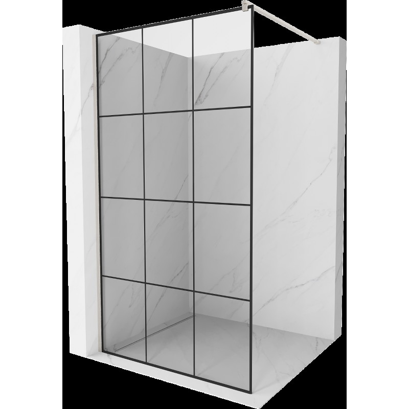 Mexen Kioto sprchová zástena Walk-in 110 x 200 cm, čierny vzor 8 mm, matný nikel - 800-110-101-97-77