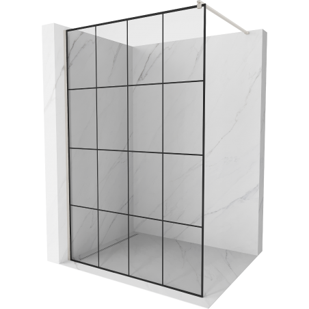 Mexen Kioto sprchová stena Walk-in 140 x 200 cm, čierny vzor 8 mm, nerez matný - 800-140-101-97-77