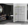 Mexen Kioto sprchová stena Walk-in 80 x 200 cm, čierny vzor 8 mm, zlatá brúsená - 800-080-101-55-78