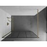 Mexen Kioto sprchová stena Walk-in 80 x 200 cm, čierny vzor 8 mm, zlatá brúsená - 800-080-101-55-78