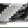 Mexen Kioto sprchová priečka Walk-in 100 x 200 cm, čierny vzor 8 mm, brúsená meď - 800-100-101-65-78