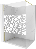 Mexen Kioto sprchová zástena Walk-in 80 x 200 cm, biely vzor 8 mm, zlatá brúsená - 800-080-101-55-85