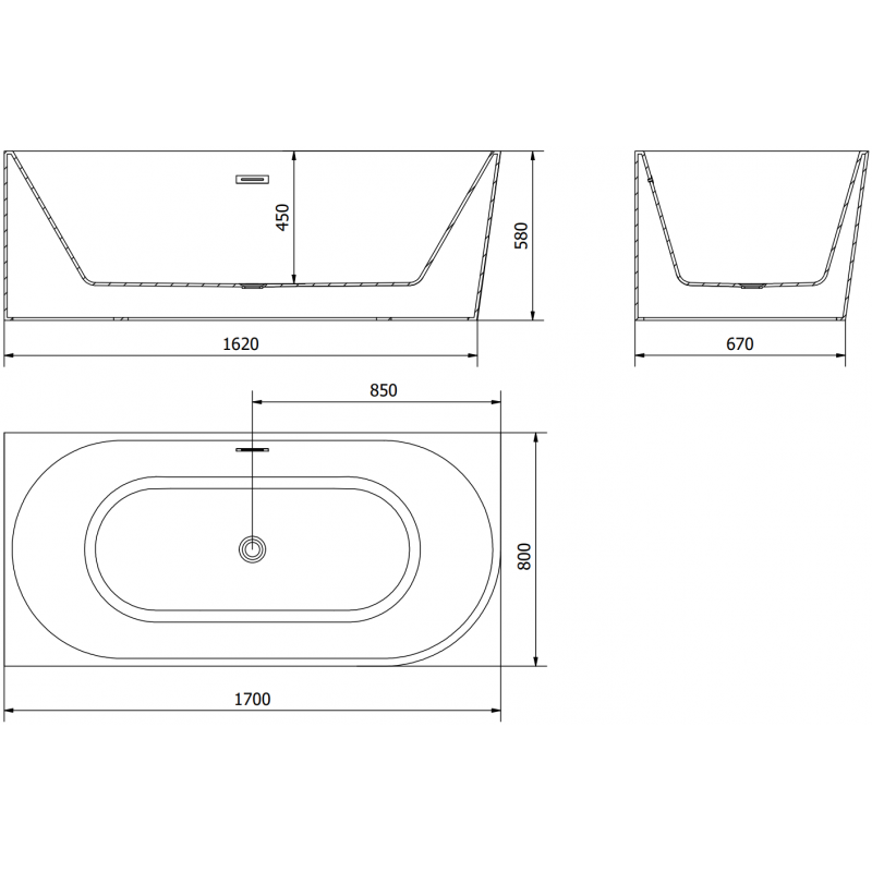 Mexen Mia voľne stojaca rohová ľavá 170 x 80 cm, biela/čierna, prepad chrom - 52691708075L-01