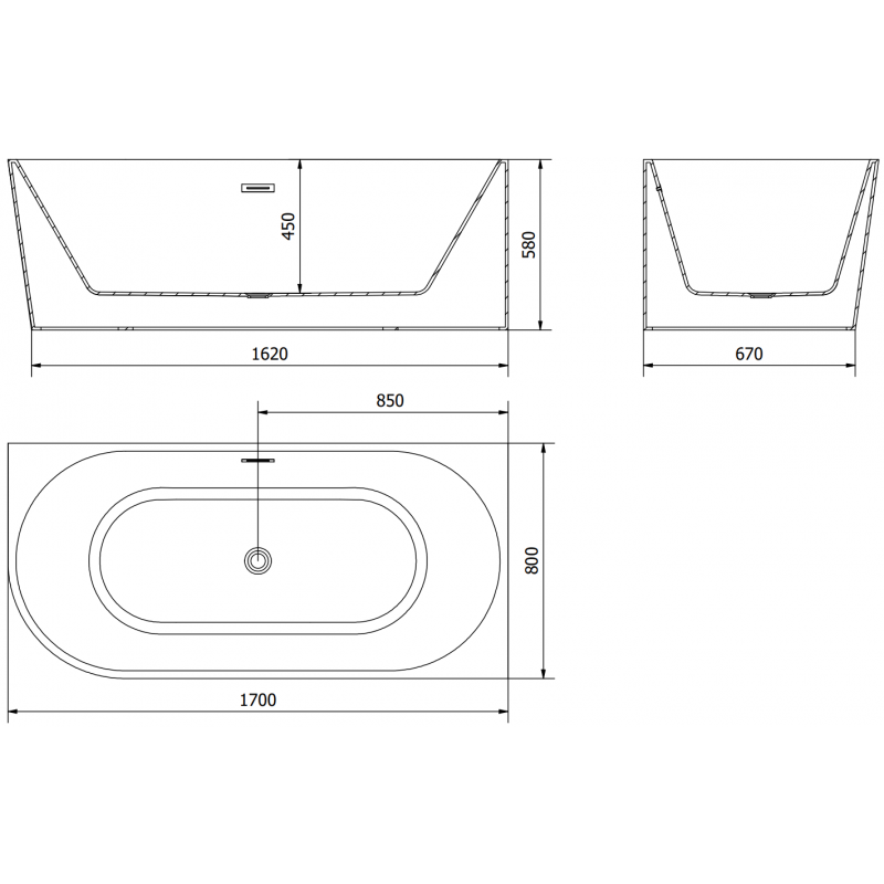 Mexen Mia voľne stojaca rohová pravá vaňa 170 x 80 cm, biela, prepad niklový kartáčovaný - 52691708000P-97