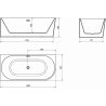 Mexen Mia vaňa voľne stojaca rohová ľavá 180 x 80 cm, biela, prepad biely - 52691808000L-20