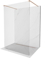Mexen Kioto voľne stojaca sprchová zástena 100 x 200 cm, transparentná 8 mm, brúsená meď - 800-100-002-65-00