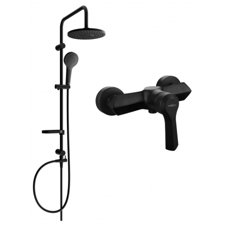 Mexen Erik nástenný sprchový set s dažďovou sprchou a sprchovou batériou Sabre, čierny - 72140205-70