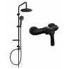 Mexen Erik nástenný sprchový set s dažďovou sprchou a sprchovou batériou Sabre, čierny - 72140205-70