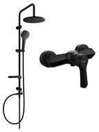 Mexen Erik nástenný sprchový set s dažďovou sprchou a sprchovou batériou Sabre, čierny - 72140205-70
