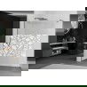 Mexen Kioto skleněný sprchový kout Walk-in 140 x 200 cm, bílý vzor 8 mm, gun gray kartáčovaný - 800-140-101-66-85