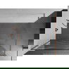 Mexen Kioto paraván do sprchy Walk-in 70 x 200 cm, biely vzor 8 mm, brúsená meď - 800-070-101-65-97