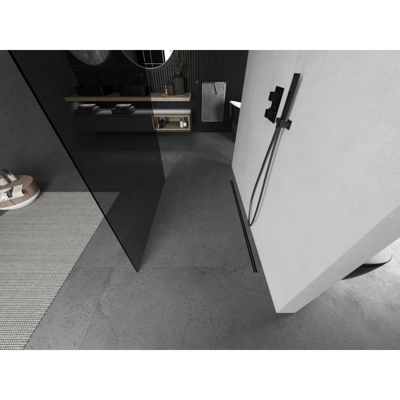 Mexen Kioto voľne stojaca sprchová stena 120 x 200 cm, grafit 8 mm, brúsená gun gray - 800-120-002-66-40