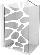 Mexen Kioto sprchová stěna Walk-in 70 x 200 cm, bílý vzor 8 mm, gun gray kartáčovaný - 800-070-101-66-97