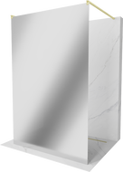 Mexen Kioto voľne stojaca sprchová zástena 110 x 200 cm, zrkadlo 8 mm, zlatá kartáčovaná - 800-110-002-55-50