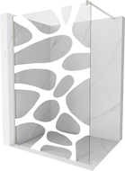 Mexen Kioto sprchová stena Walk-in 130 x 200 cm, biela vlna 8 mm, brúsený nikel - 800-130-101-97-97