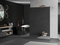 Mexen Kioto voľne stojaca sprchová stena 120 x 200 cm, zrkadlo 8 mm, brúsená meď - 800-120-002-65-50