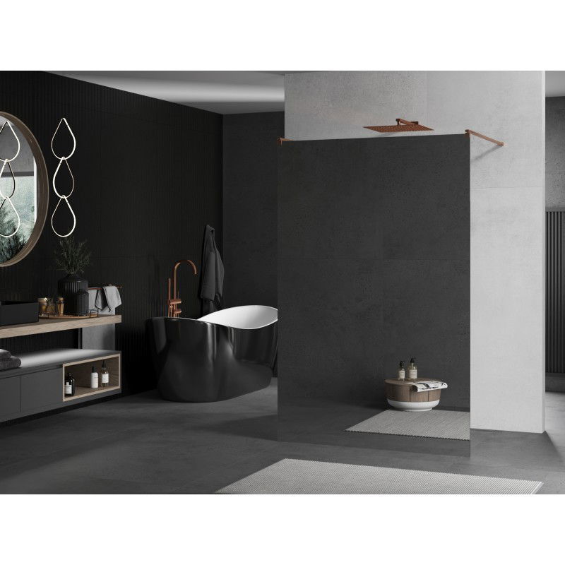 Mexen Kioto samostatná sprchová stena 130 x 200 cm, zrkadlo 8 mm, brúsená meď - 800-130-002-65-50