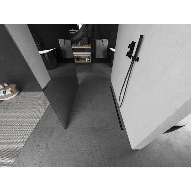 Mexen Kioto voľne stojaca sprchová stena 140 x 200 cm, zrkadlo 8 mm, brúsený gun gray - 800-140-002-66-50