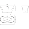 Mexen Eris voľne stojaca vaňa 155 x 80 cm, biela, biely prepad - 53441558000-20